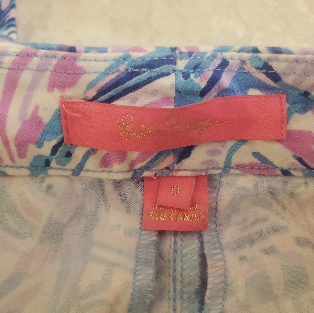 Lilly Pulitzer Kelly Skinny Ankle Pants Happy As A Clam Sz 0 - Picture 7 of 8